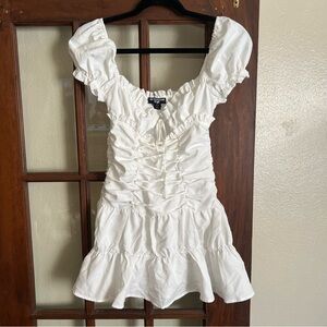 NWT White Ruffled Mini Dress (6)